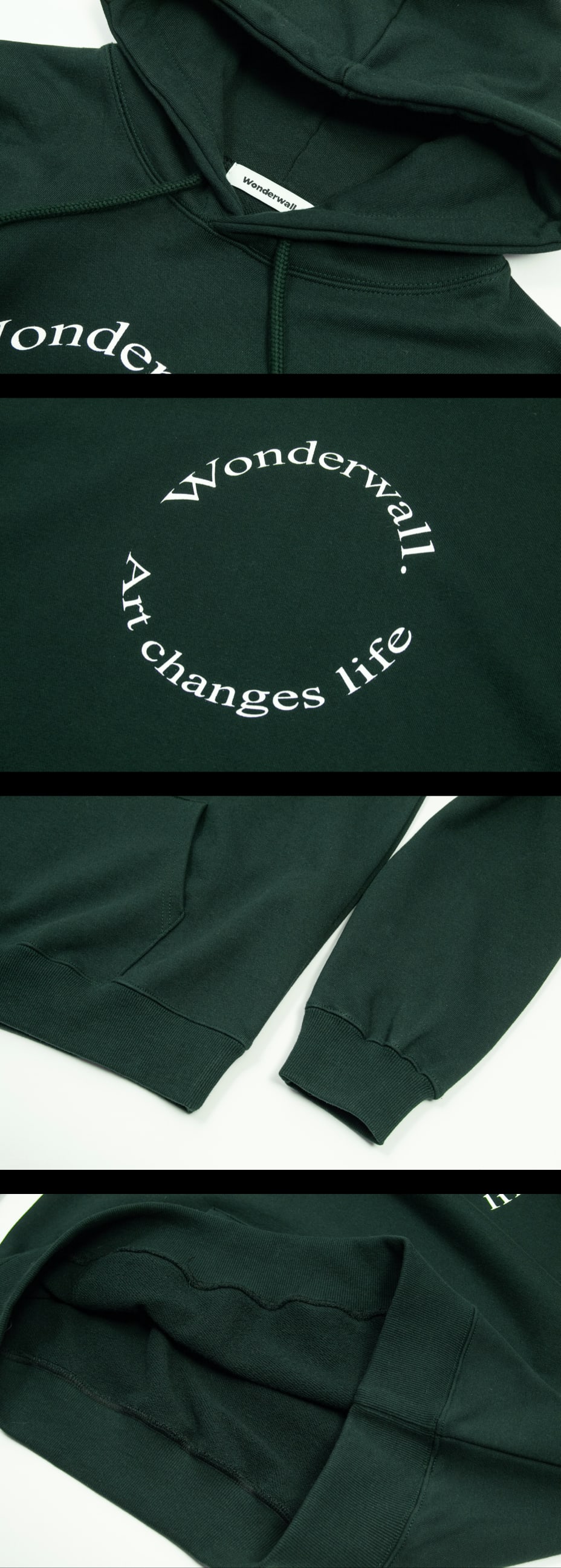 CIRCLE LOGO HEAVY F.TERRY HOODIE GREEN | 원더월 Wonderwall CIRCLE LOGO HEAVY F.TERRY HOODIE GREEN | 원더월 Wonderwall